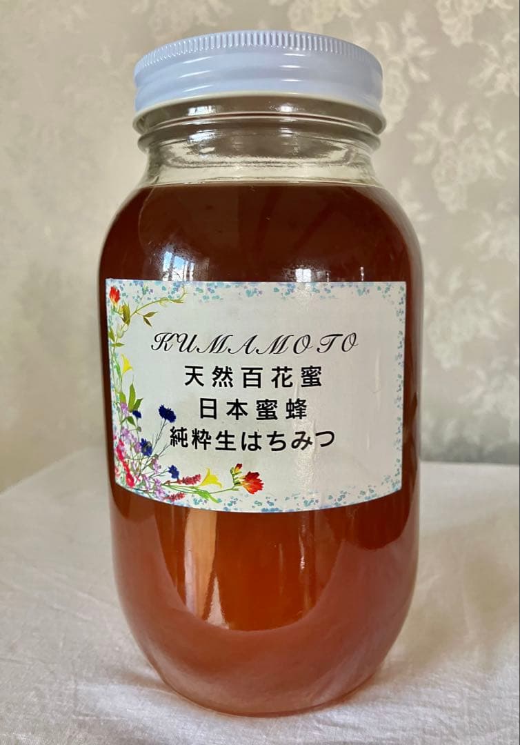 ハチミツ　はちみつ　日本蜜蜂の蜂蜜　純粋生の百花蜜　非加熱無添加 １200g