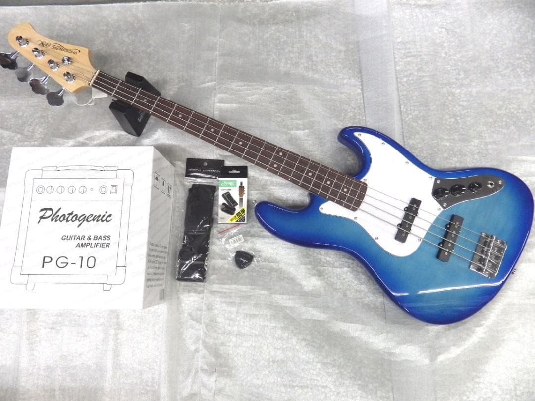 エレキベースギター　セット JB-240　SBL　LTD　シースルーブルー