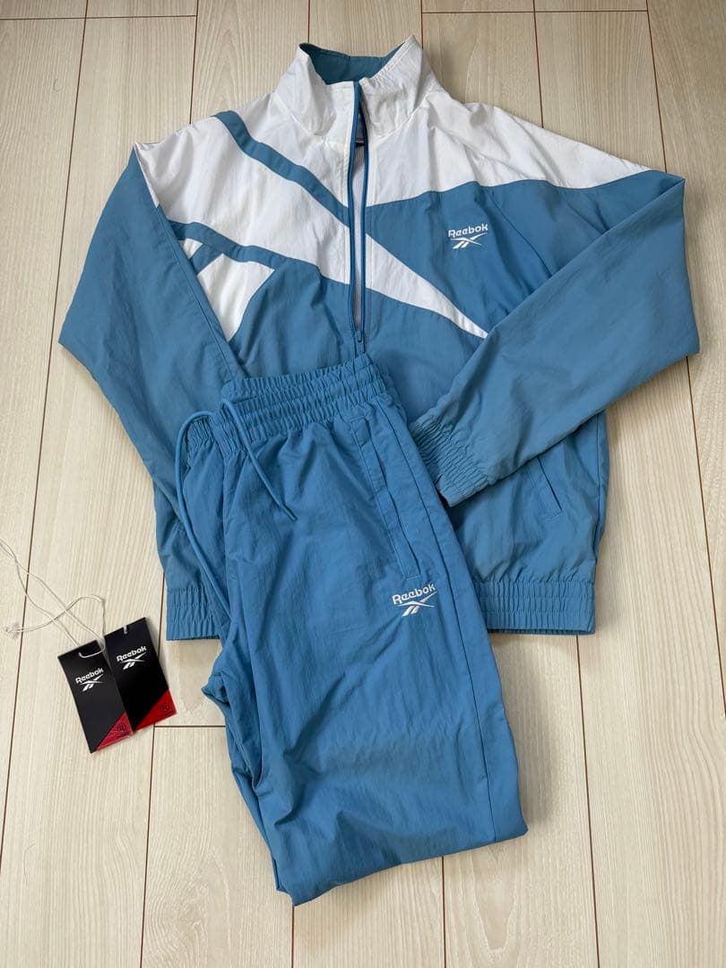 Reebok トラック　上下セット ブルー/ホワイト　水色　O
