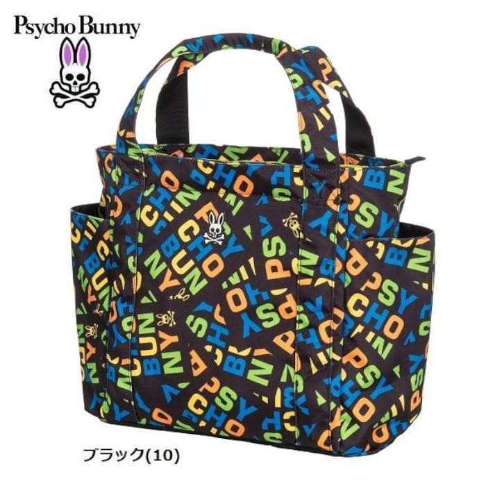 新品 サイコバニー Psycho Bunny カラフル トートバッグ ブラック
