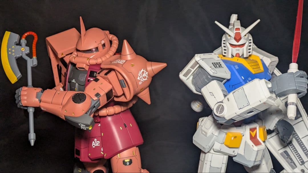 メガサイズ ガンダム ザク 塗装済 シャア専用 ガンプラ ザクⅡ rx-78-2