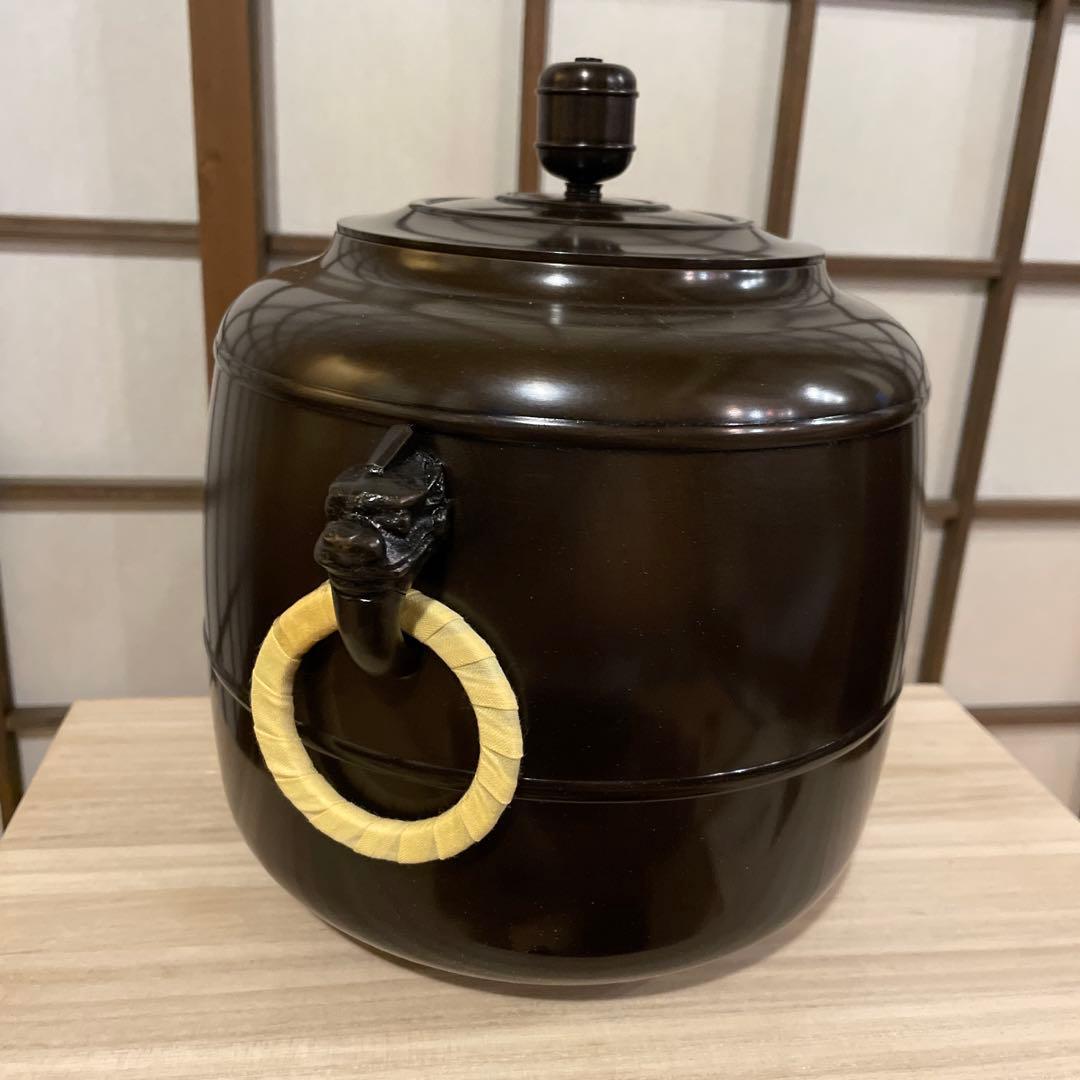 茶道具 鋳造師『金谷浄雲』(造)の利休型【唐銅 皆具】共箱　※美品