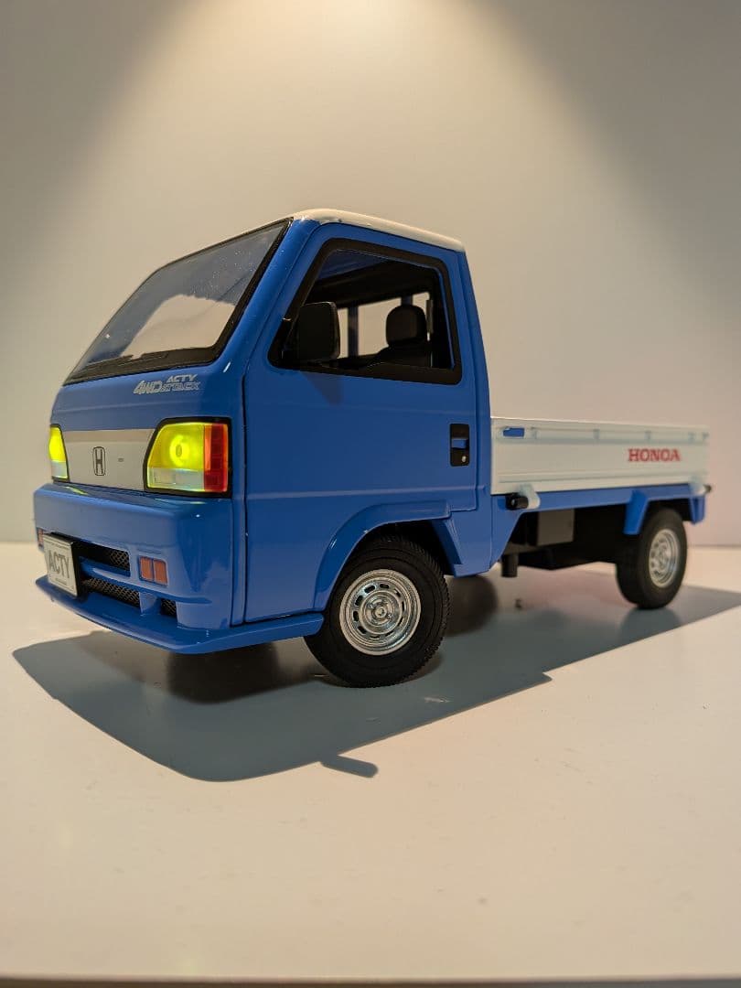 ​ホンダ アクティ 1/15 ミニカー 青/白 軽トラ 点灯 サウンド 検品済