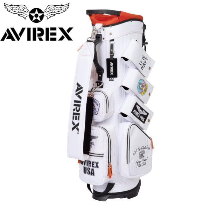 新品 AVIREX アヴィレックスゴルフ スタンド キャディバッグ ホワイト