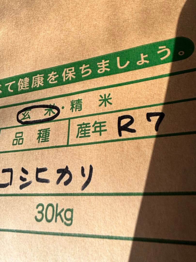 令和7年度 コシヒカリ 玄米30キロ