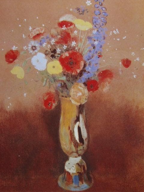 オディロン・ルドン、「首長の花瓶の野の花」、希少な画集画、 新品高級額装付、巨匠