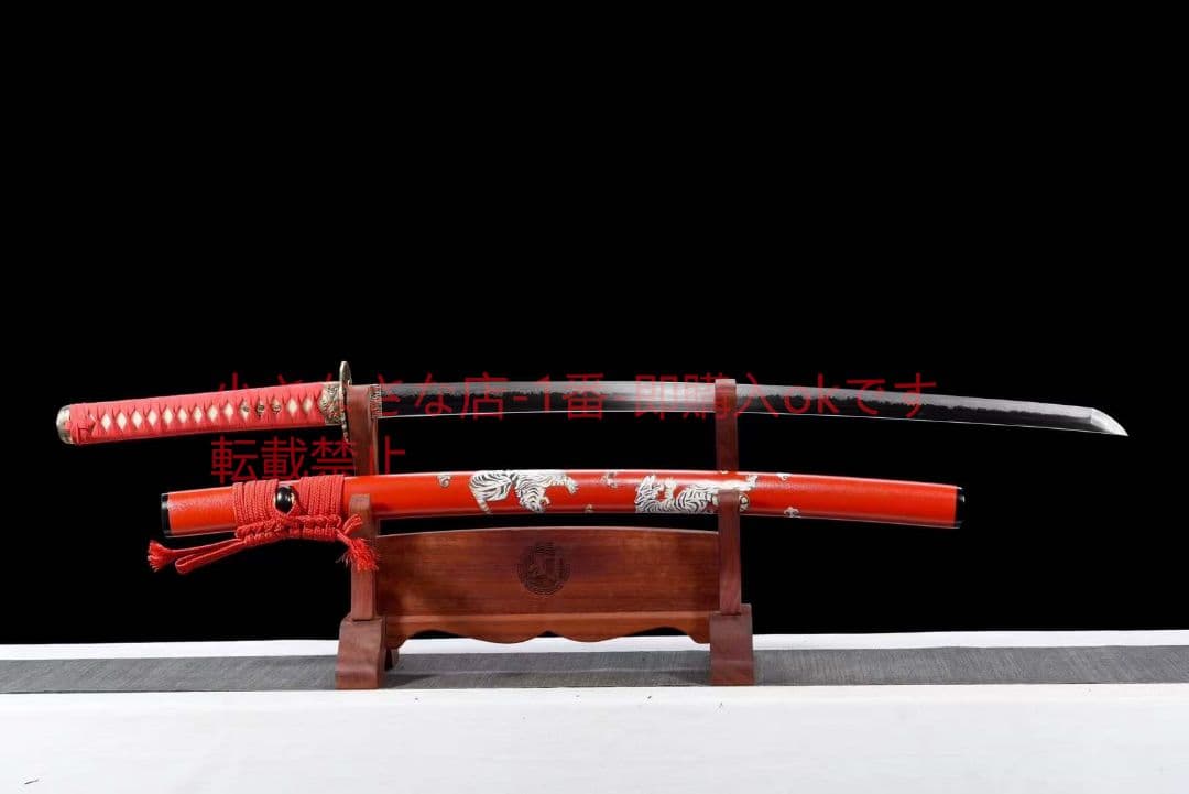 撥水紋研磨刃白地黒『虎嘯天魂』 古兵器 武具 刀装具 日本刀 模造刀 居合刀