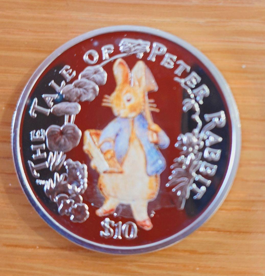 2004 ヴァージン諸島　ピーターラビット　10ドル銀貨