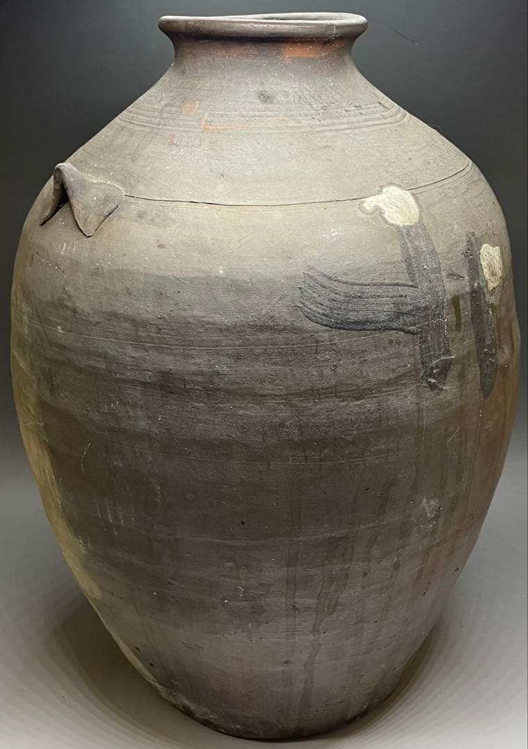 古南蛮　双耳南蛮壺　双耳壺　耳付壺　特大　43cm 　Lp3308