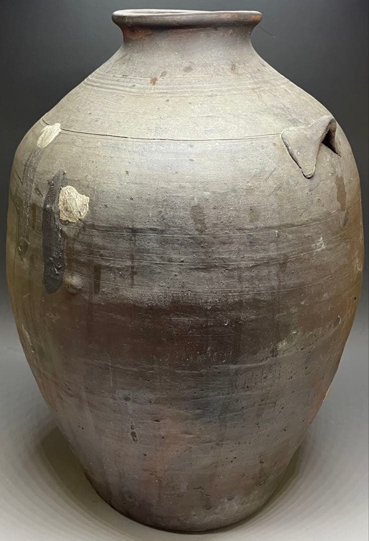 古南蛮　双耳南蛮壺　双耳壺　耳付壺　特大　43cm 　Lp3308