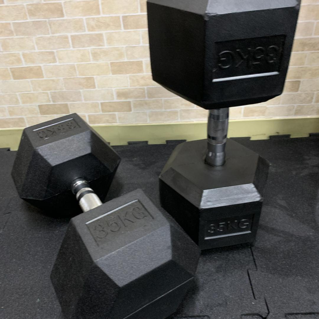 ラバー ヘックス ダンベル 42.5kg × 2個 セット
