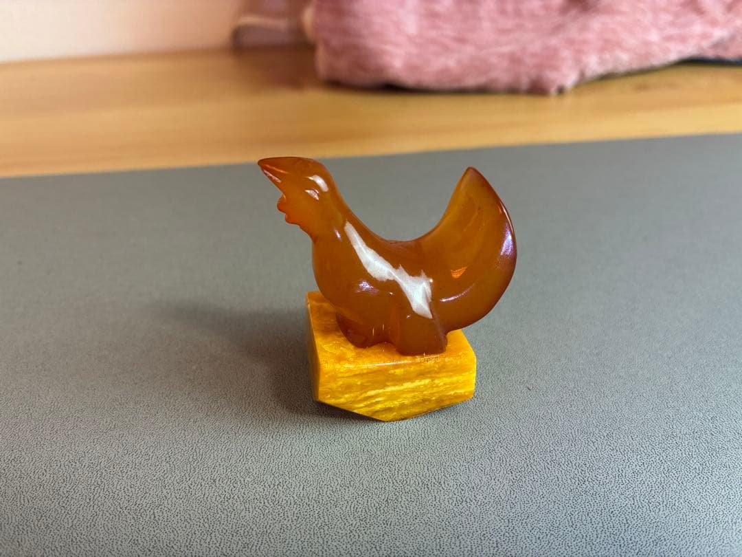ロイヤルアンバー　ロシア　琥珀　鳥　置物飾り　小物　アンティーク