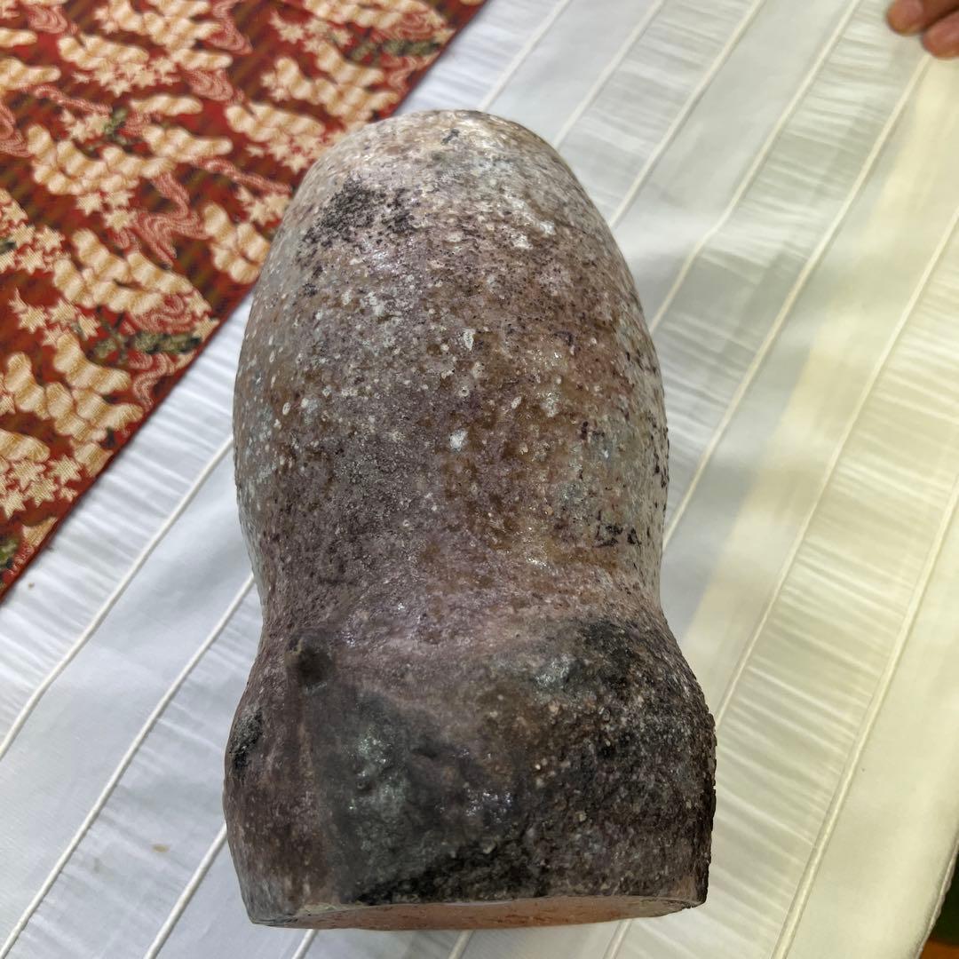 久保寺春男作 陶器製花瓶　備前焼