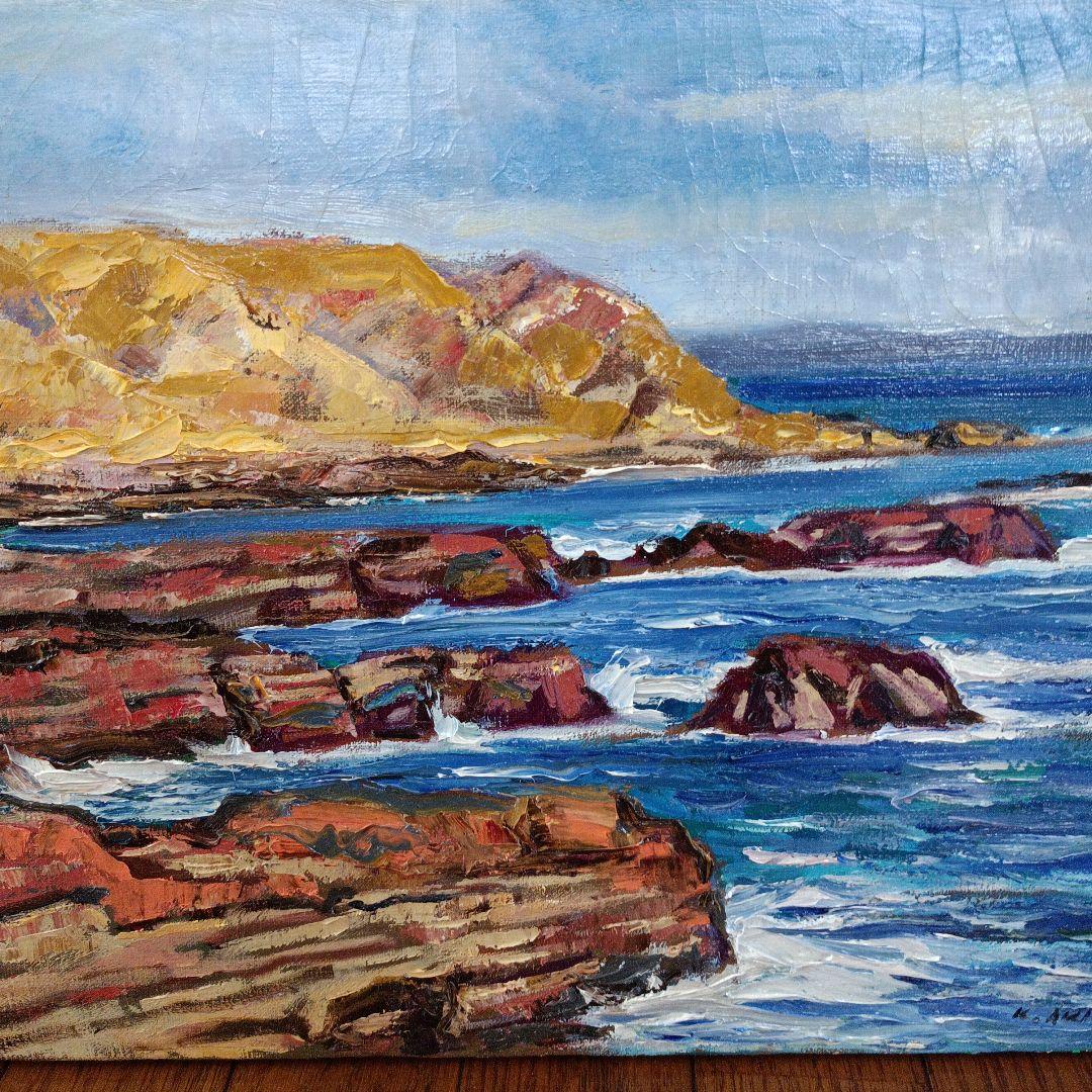 秋元清弘 油彩画 城ヶ島 B86-4736