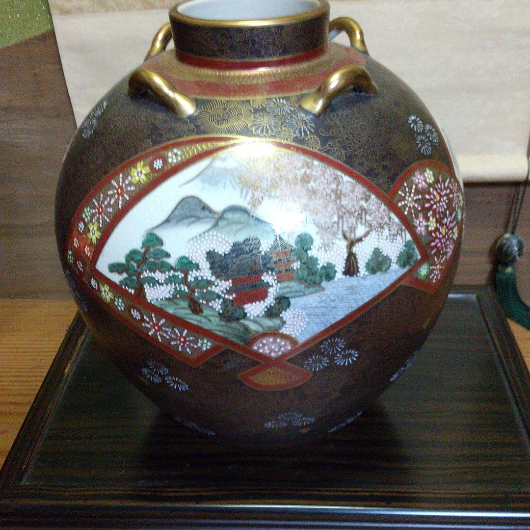 九谷焼 蓮山壺