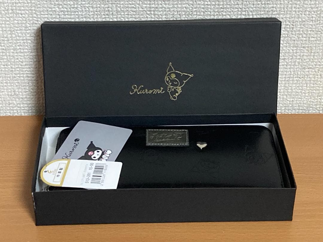 ナダヤ サンリオキャラクターズ 長財布 クロミ 牛革製 ブラック タグ付き未使用