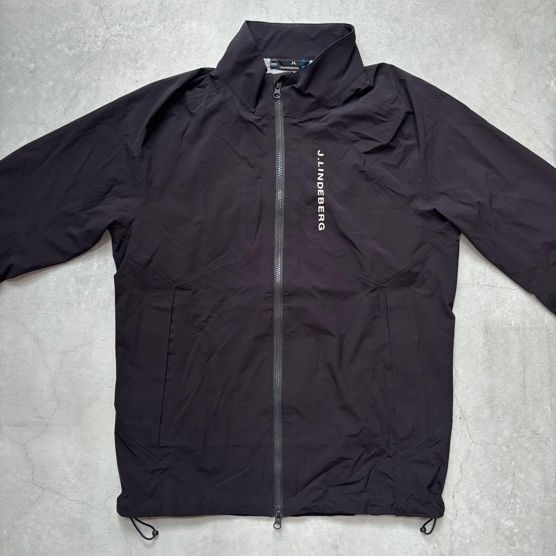 【美品】J.LINDEBERG ダブルジップジャケット レインジャケット ロゴ