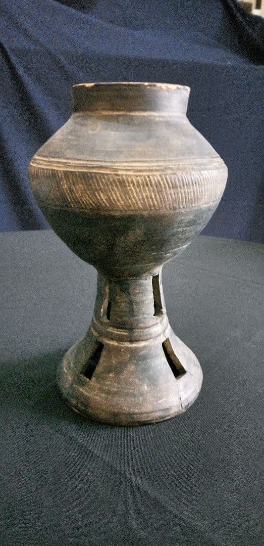 須恵器、土器線刻模様の陶器香炉