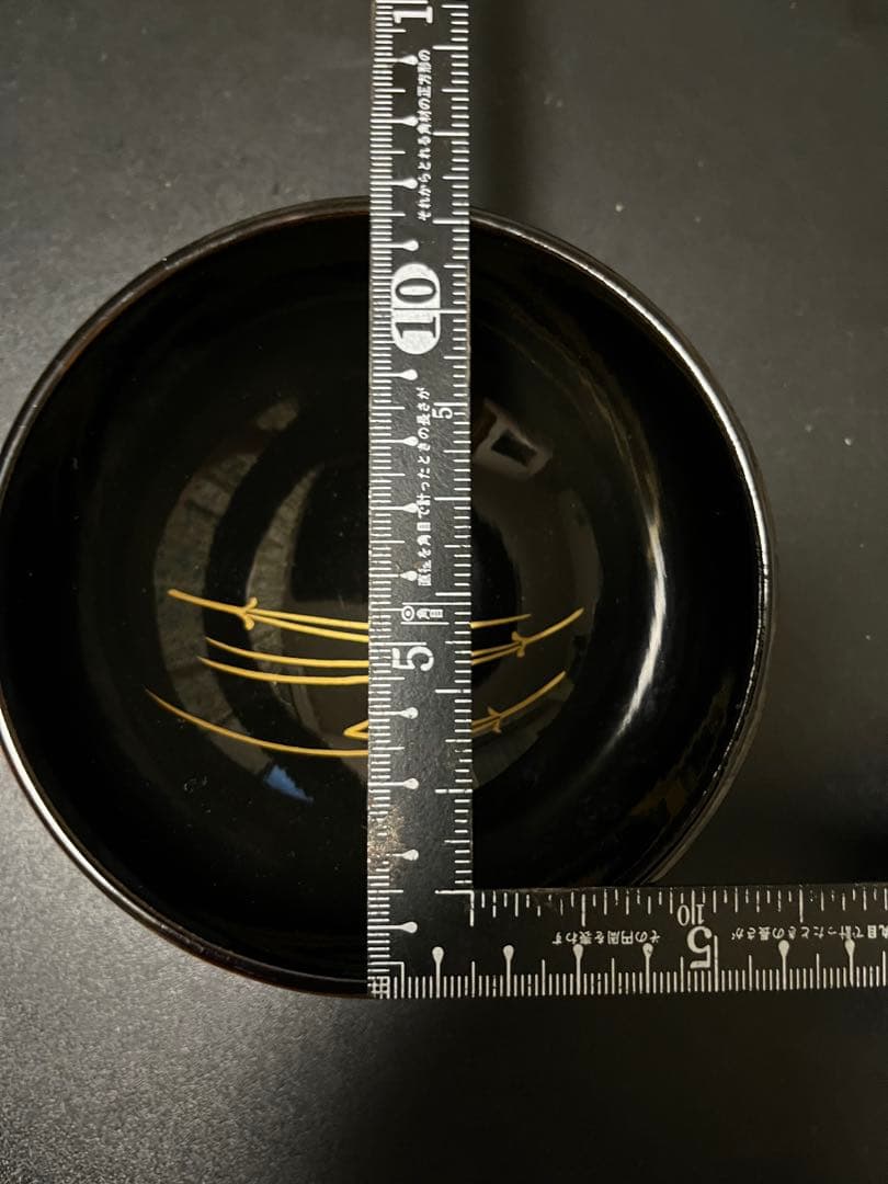 【輪島塗】漆器 椀 10個セット 黒 金色装飾 蒔絵　富士山