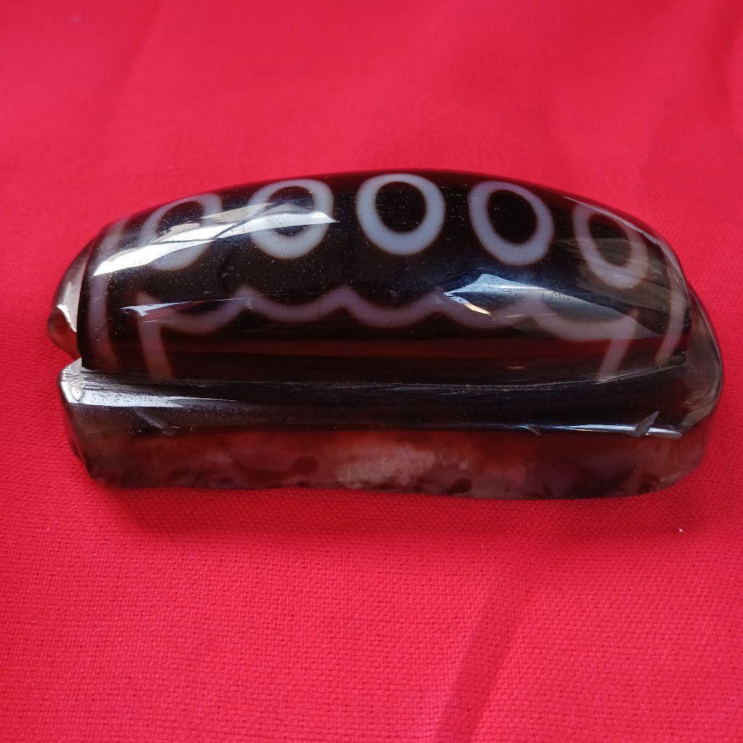 五眼天珠　珍品　加工途中　天然石