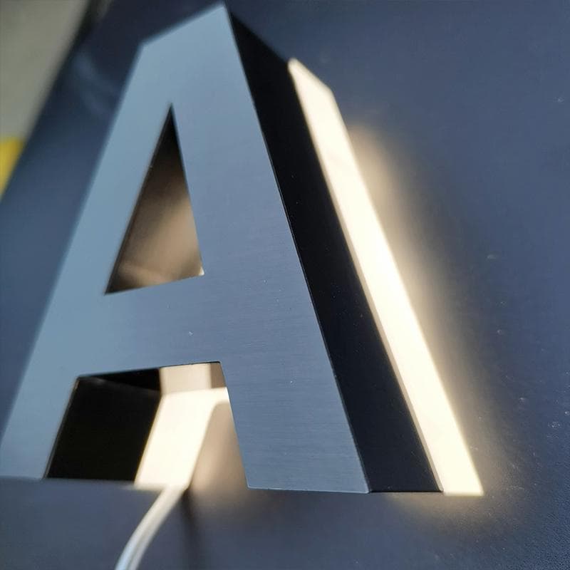 オーダー背面発光LEDチャンネル文字 箱文字 看板 室外用 サイン ステンレス