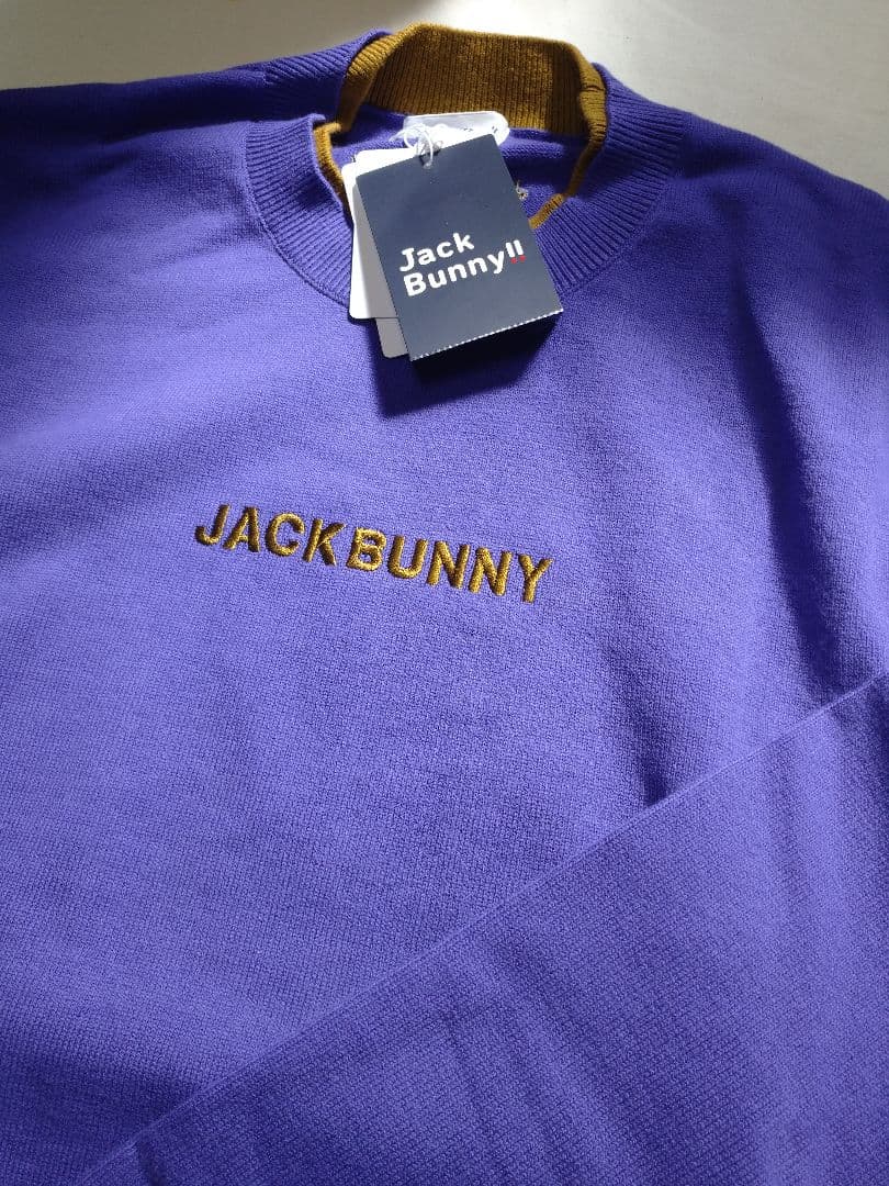 天竺セーター 紫 0サイズS ジャックバニー ゴルフウェア 新品 レディース
