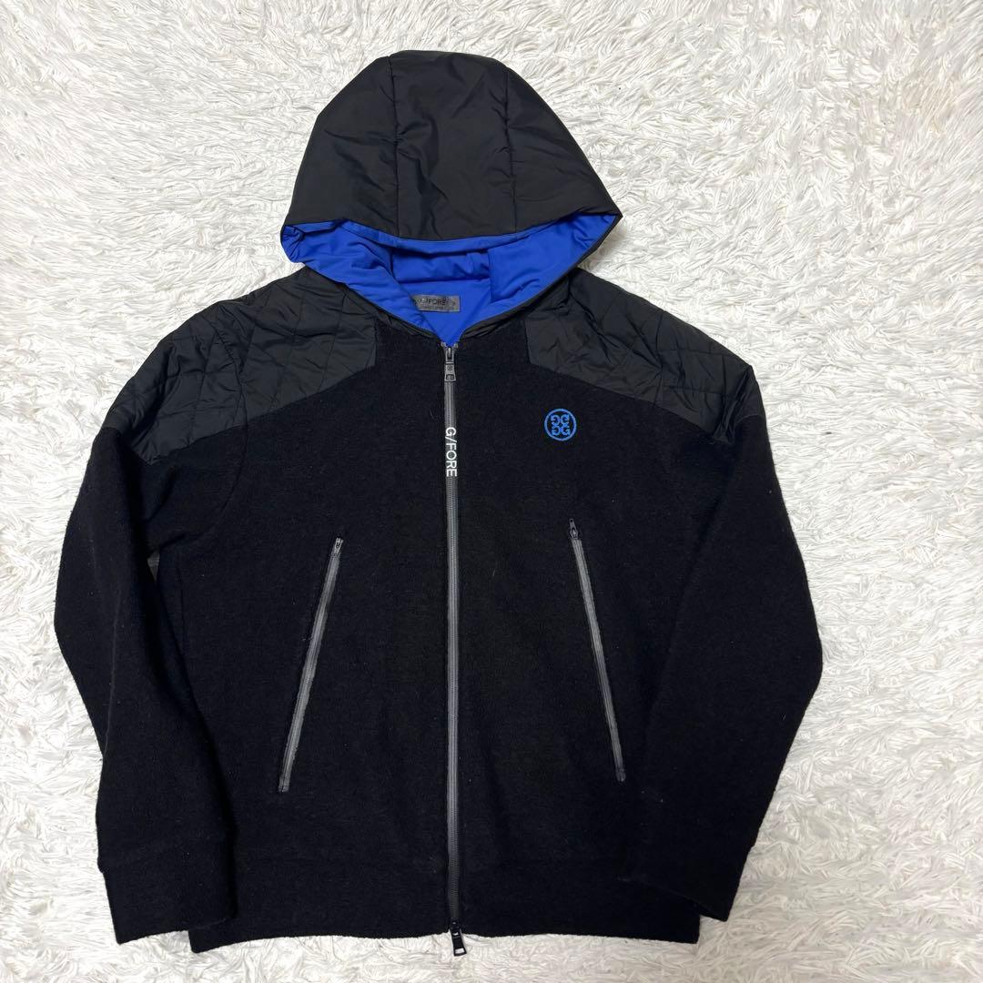 G FORE ゴルフ パーカー ニット キルティング ブラック 中綿 ジップ