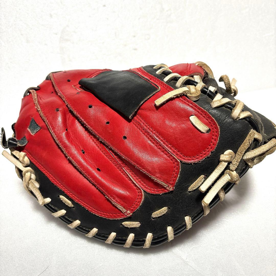 《希少モデル》 キャッチャーミット レッド ブラック 軟式 左利き用