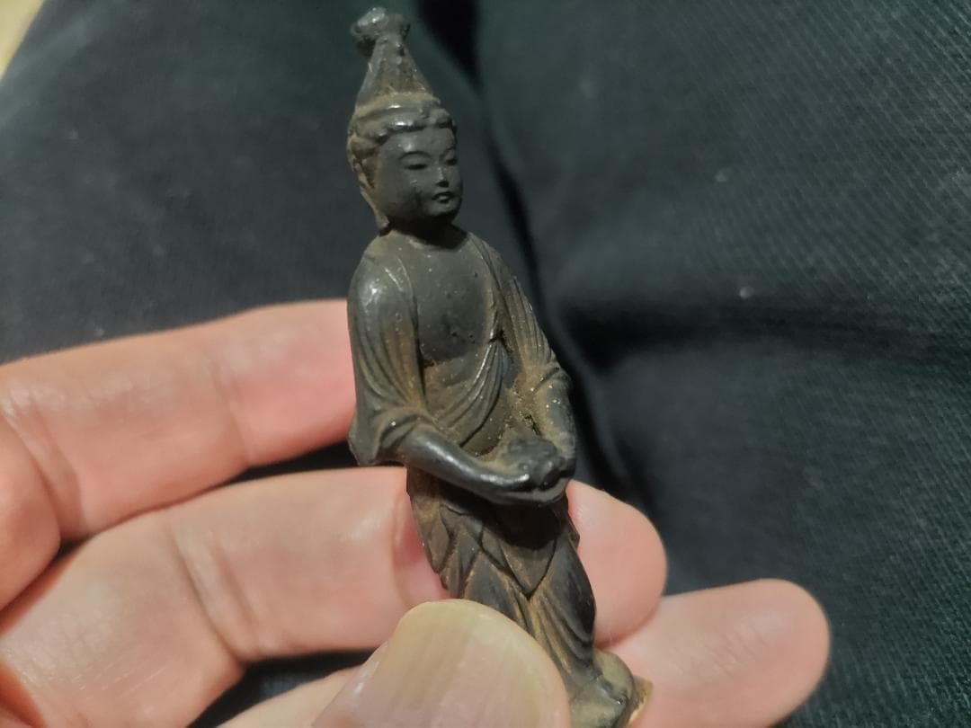 木造　阿弥陀三尊　左脇侍像　観音菩薩　立像（6.7㎝）
