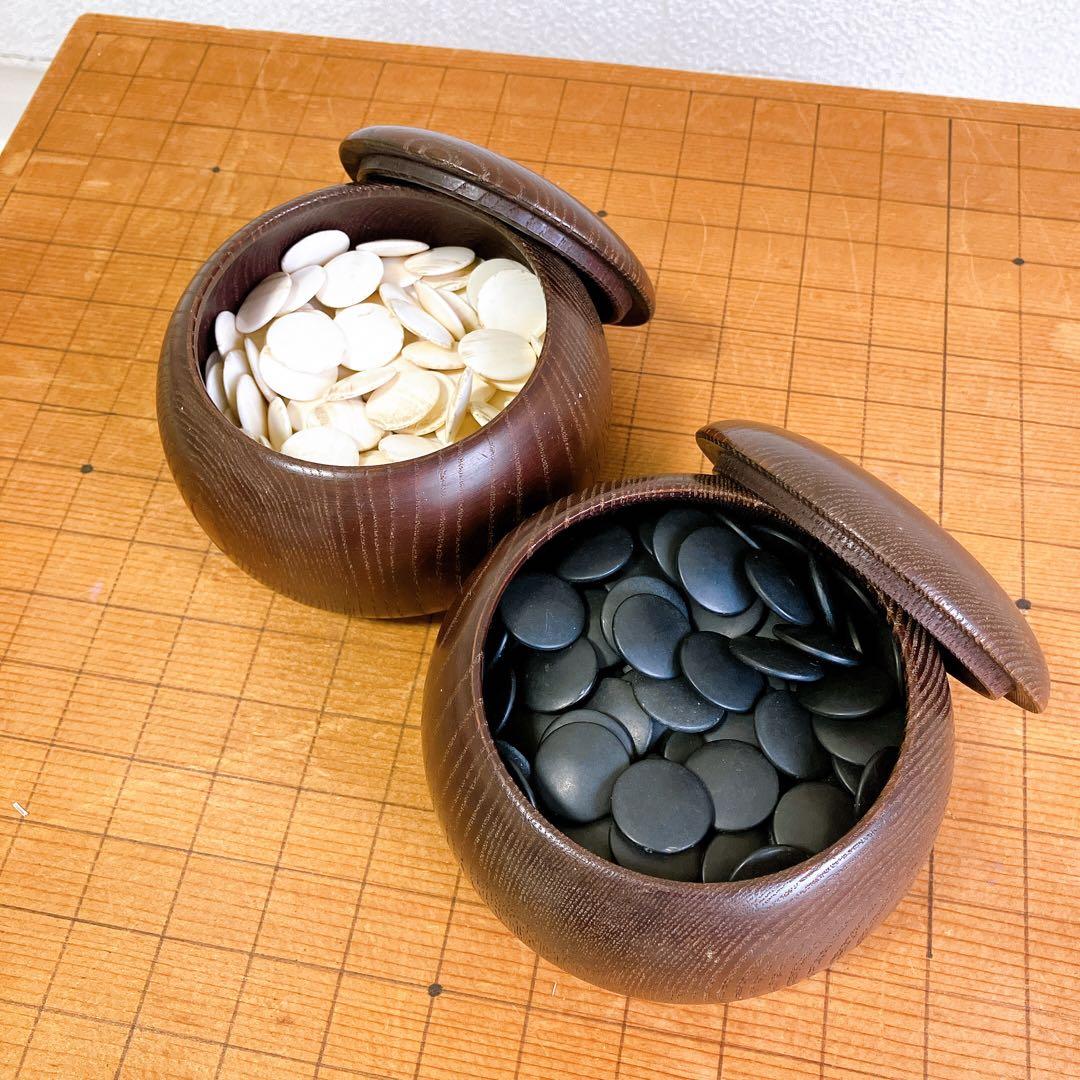 高級 囲碁版 セット 天柾 本榧 へそあり 白蛤石 那智黒石 希少 レトロ