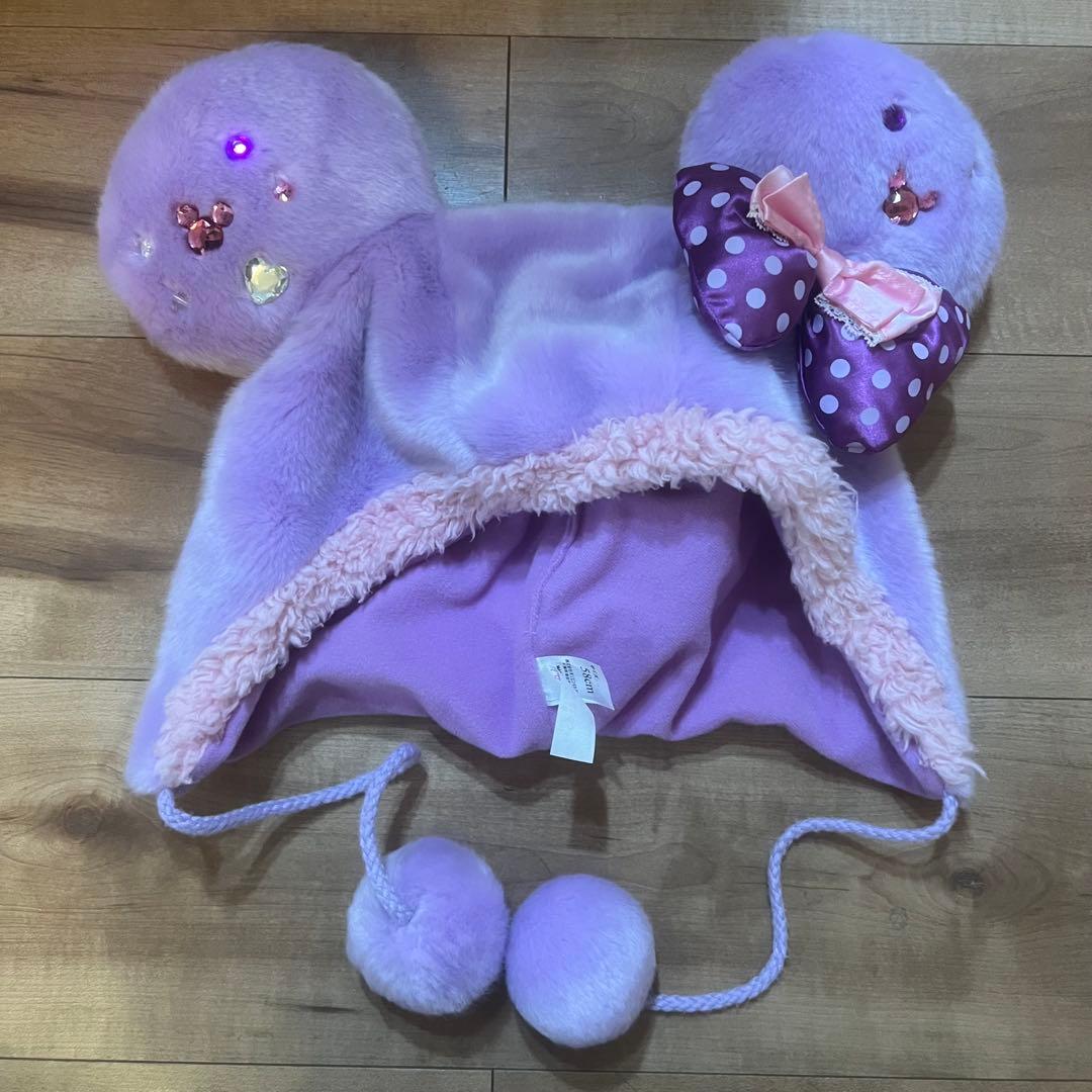 ミニーちゃん ファンキャップ ディズニー 紫 パープル キラキラ ピンク