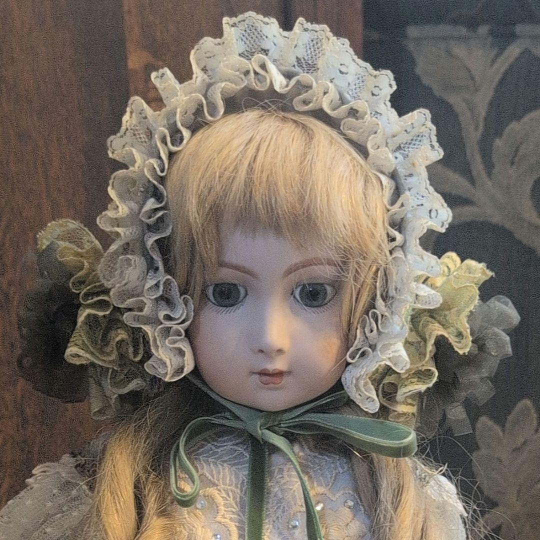 IMSCO イムスコ ビスクドール 55cm アンティーク調 スタンド付　人毛