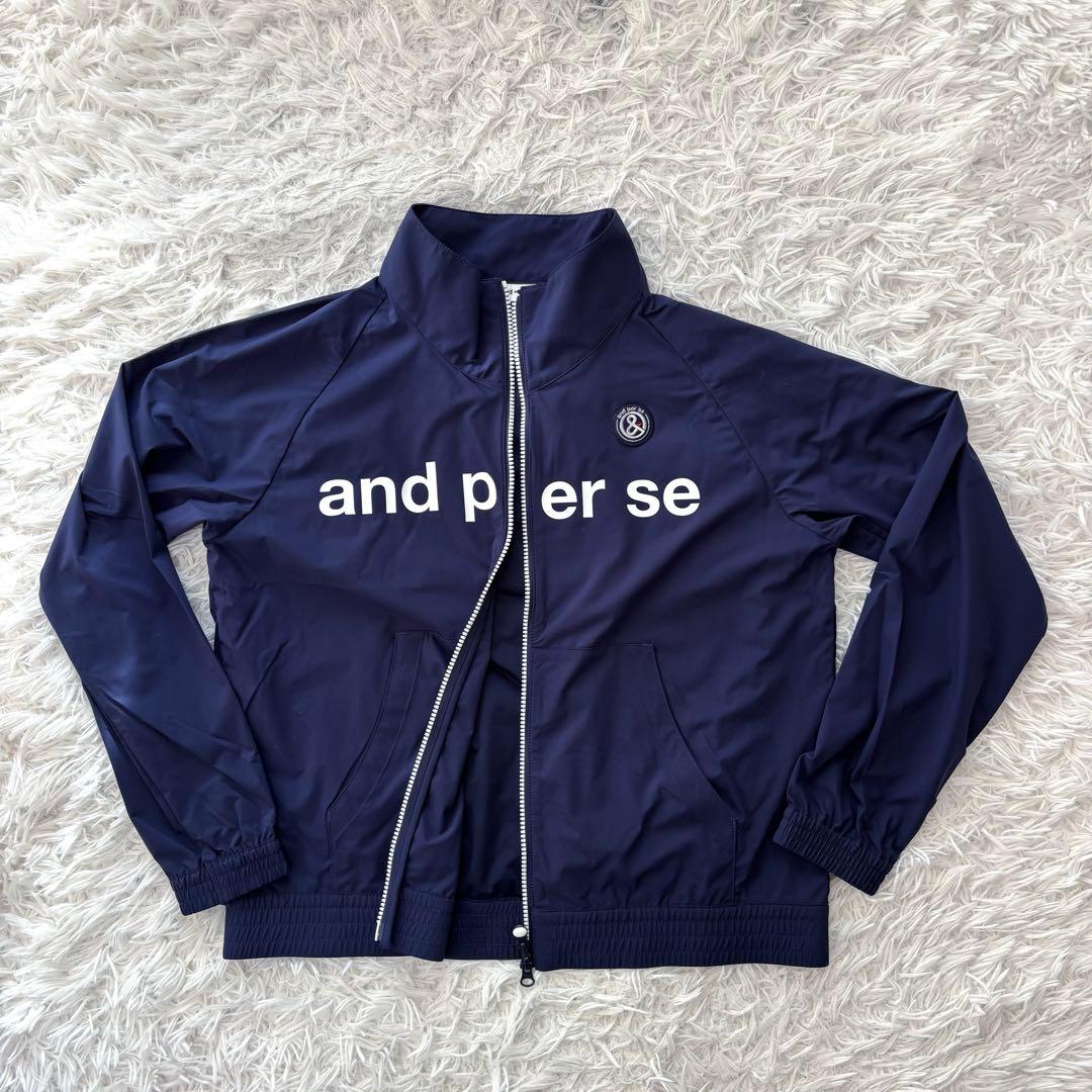 and per se ブルゾン ジップ ナイロン ネイビー ジップ ゴルフウェア
