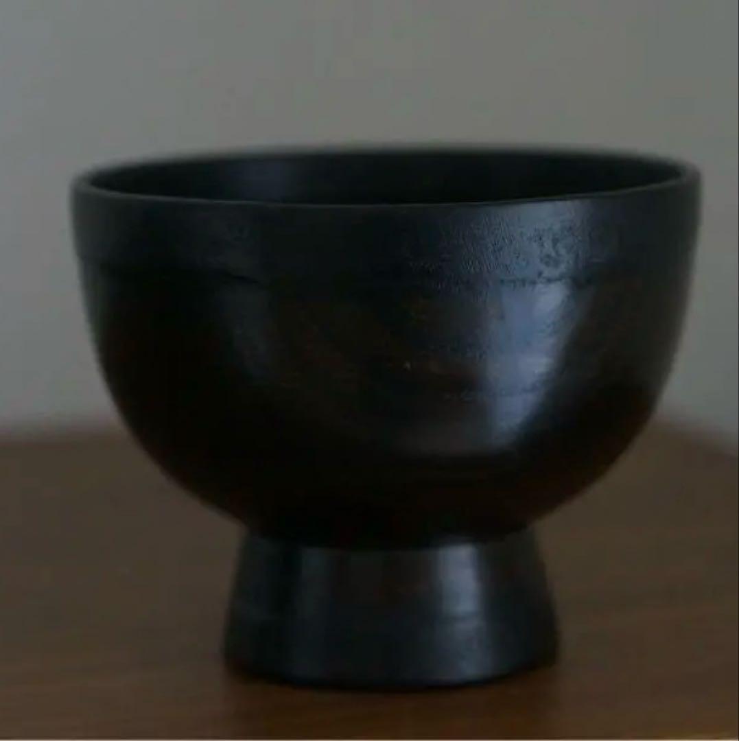 合鹿椀 天然木 削り出し 黒漆 木製漆器　拭き漆