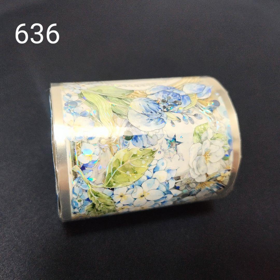 巻売 636★ 海外 マスキングテープ マステ PET 花 装飾 鏡 贝壳光