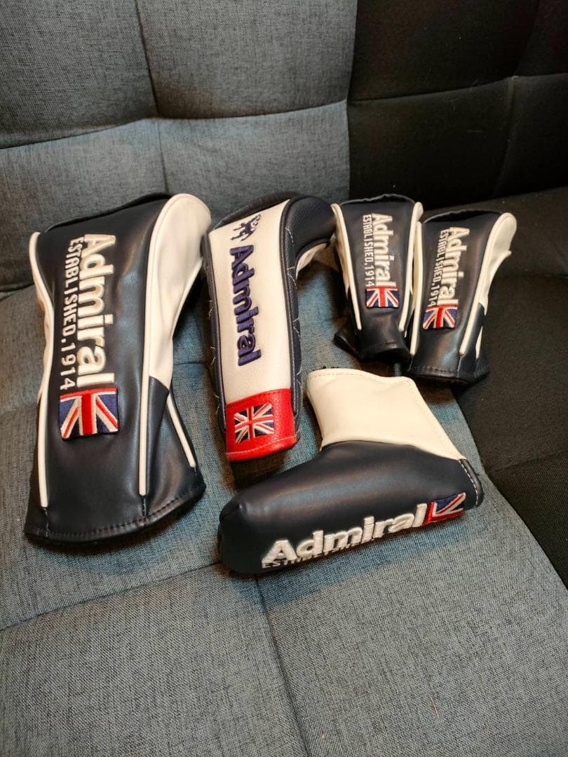 【Admiralセット美品】キャディバッグ・ヘッドカバー・ポーチ・マーカー