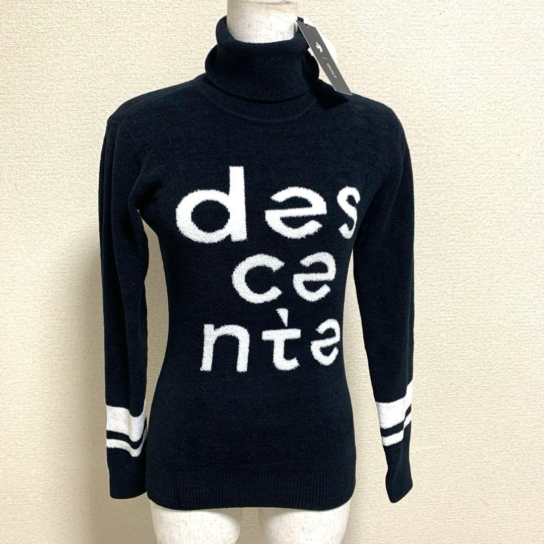 【新品未使用】DESCENTE GOLF タートルネックニット セーター S 黒