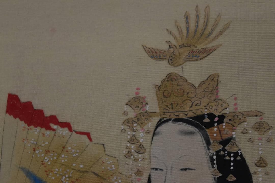 【真作】三宅凰白/能楽/羽衣図/掛軸/名家伝来/Z-987