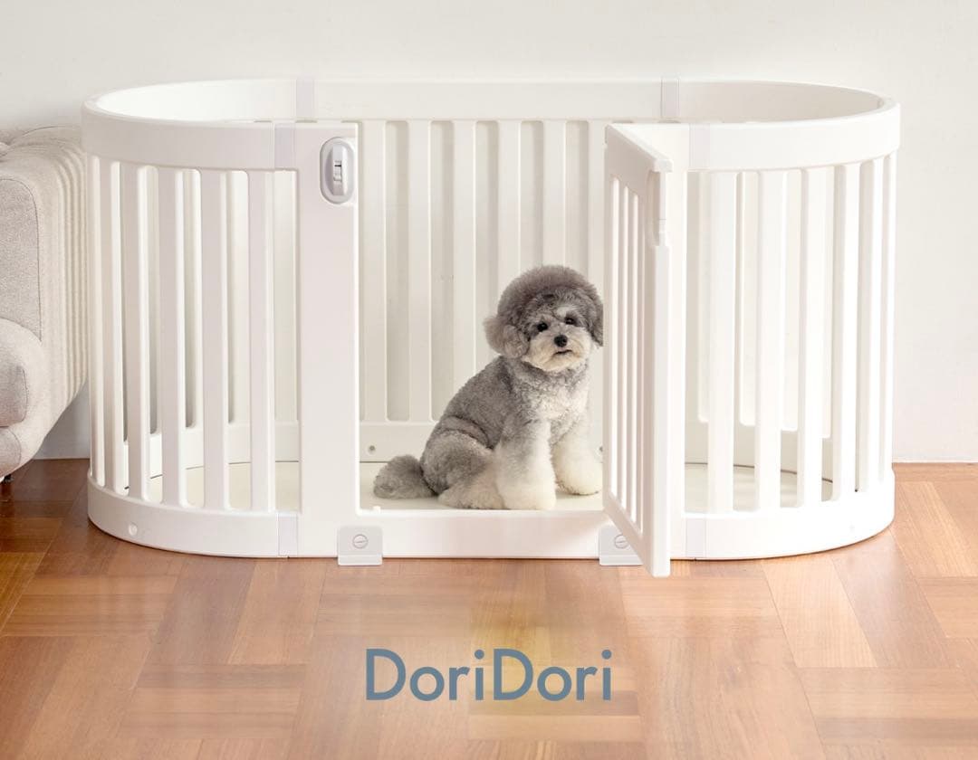 DoriDori ペット用サークル ドア付き ホワイト