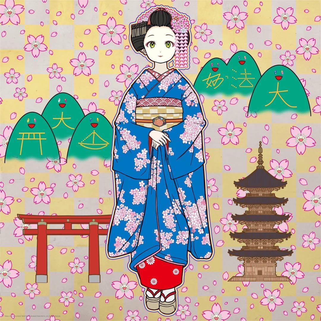春の京都の舞妓さん　村上隆ポスター