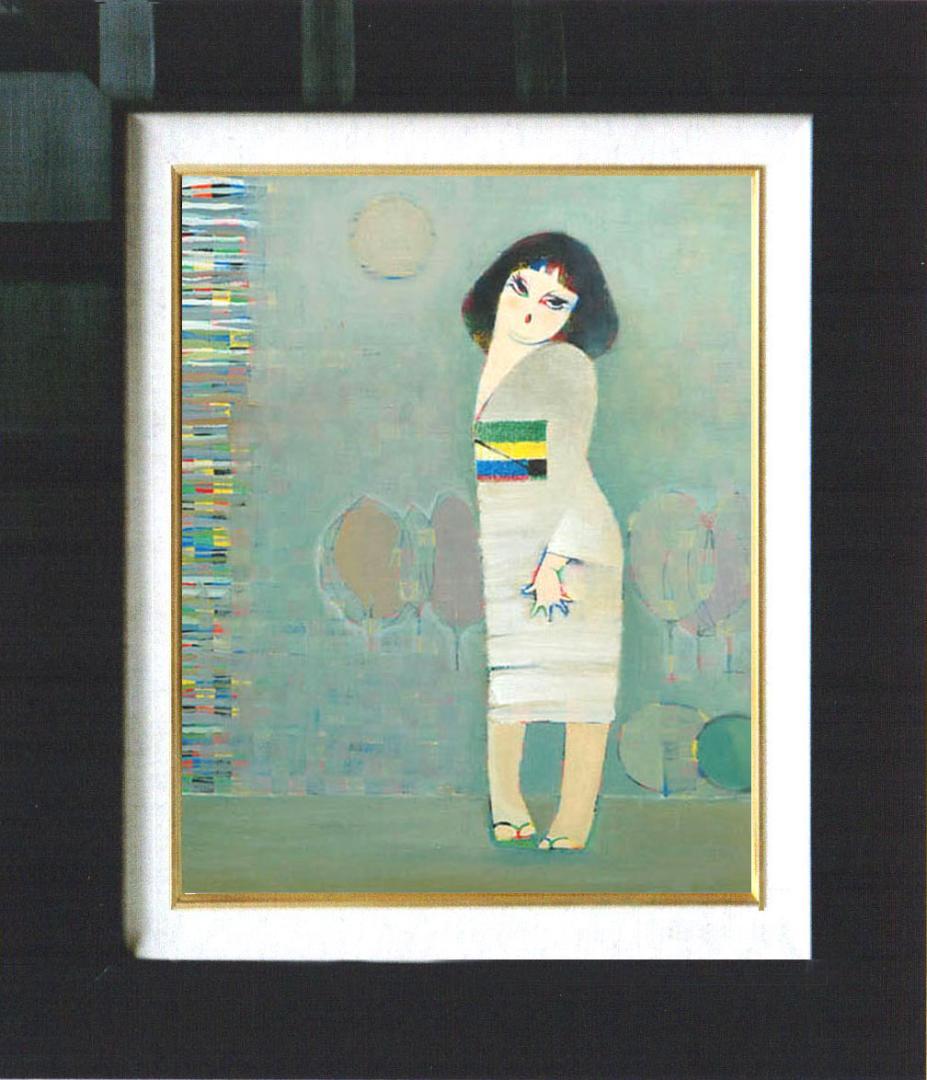 油絵 絵 絵画 インテリア 額付(白) F6-050113 人物 女性像
