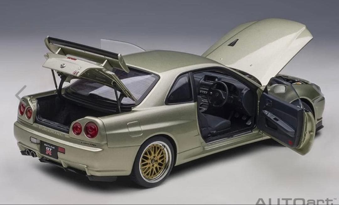 AUTOart 1/18 GT-R(R34) V-specⅡ NUR BBS ☆