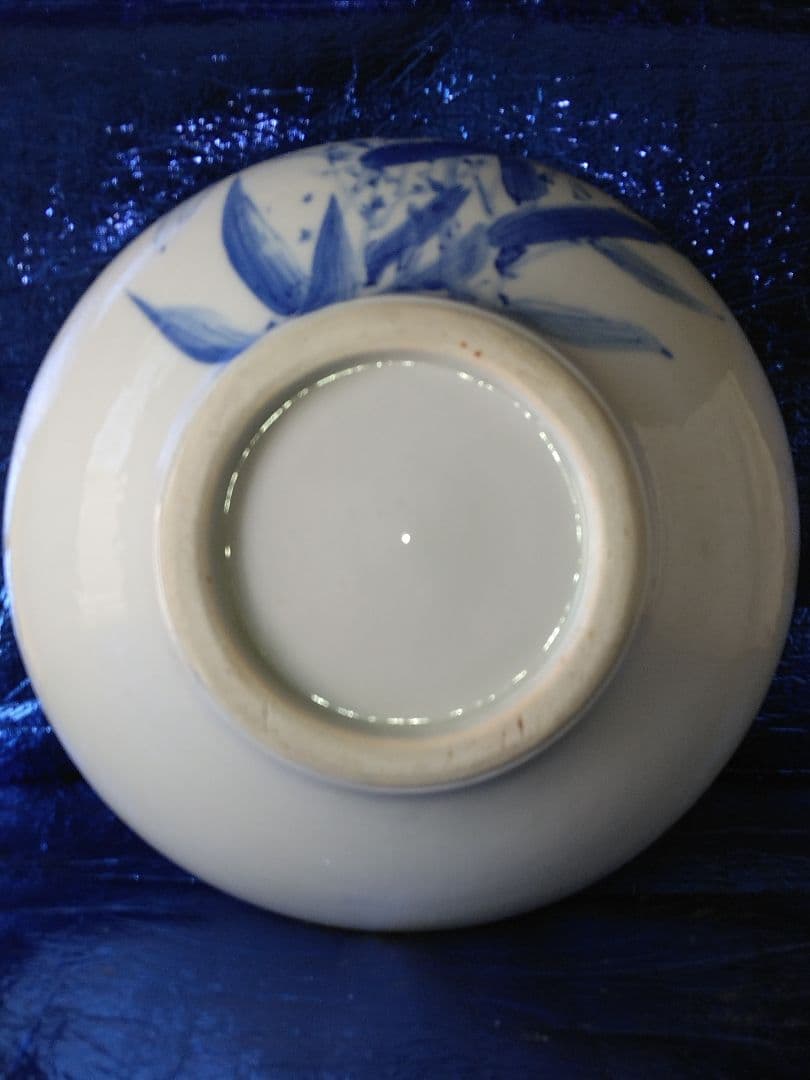 染付花鳥扁壺