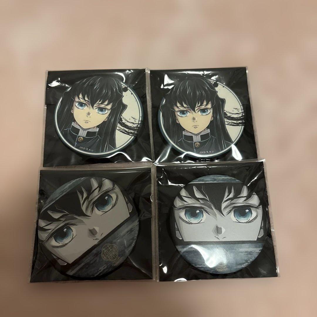 鬼滅の刃　時透無一郎　柱展　ランダムマット缶バッジ　4点セット