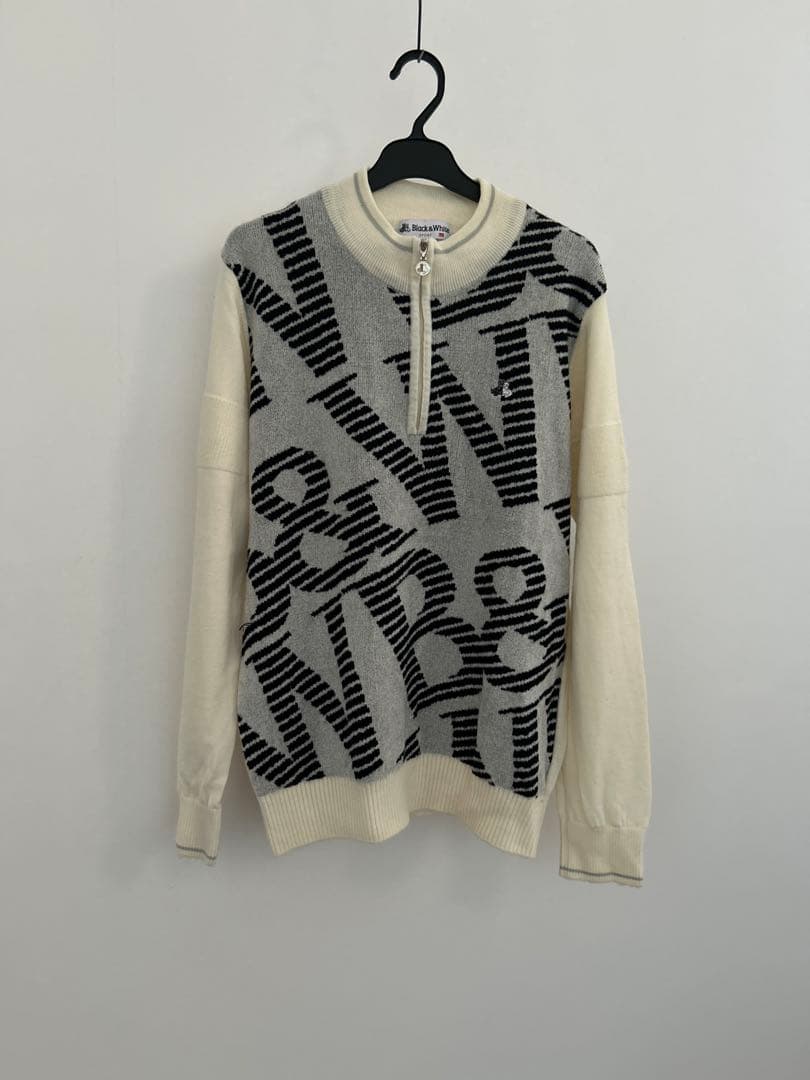 【美品】大きいサイズBlack&White レディースセーター