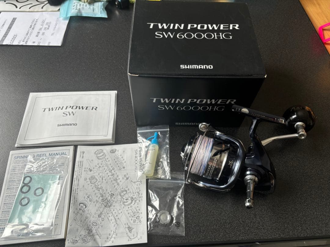 SHIMANO 21TWIN POWER SW 6000HG リールスタンド付