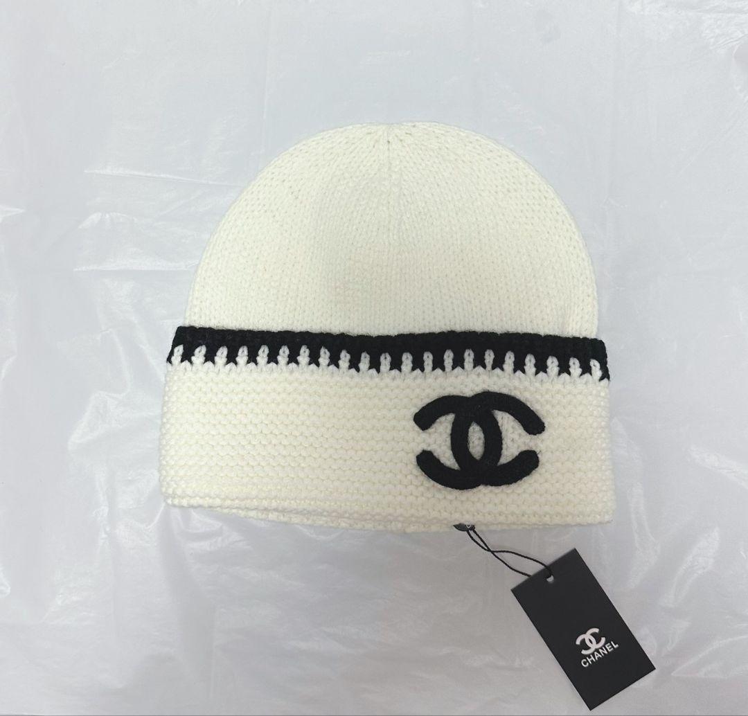 CHANEL ニット帽 新品タグ付きホワイト