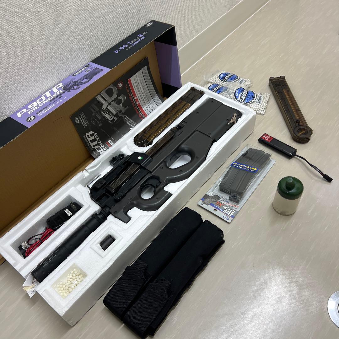 t*n様 P90TR 電動ガン マガジン3個　BBローダー　引退品　オプション多