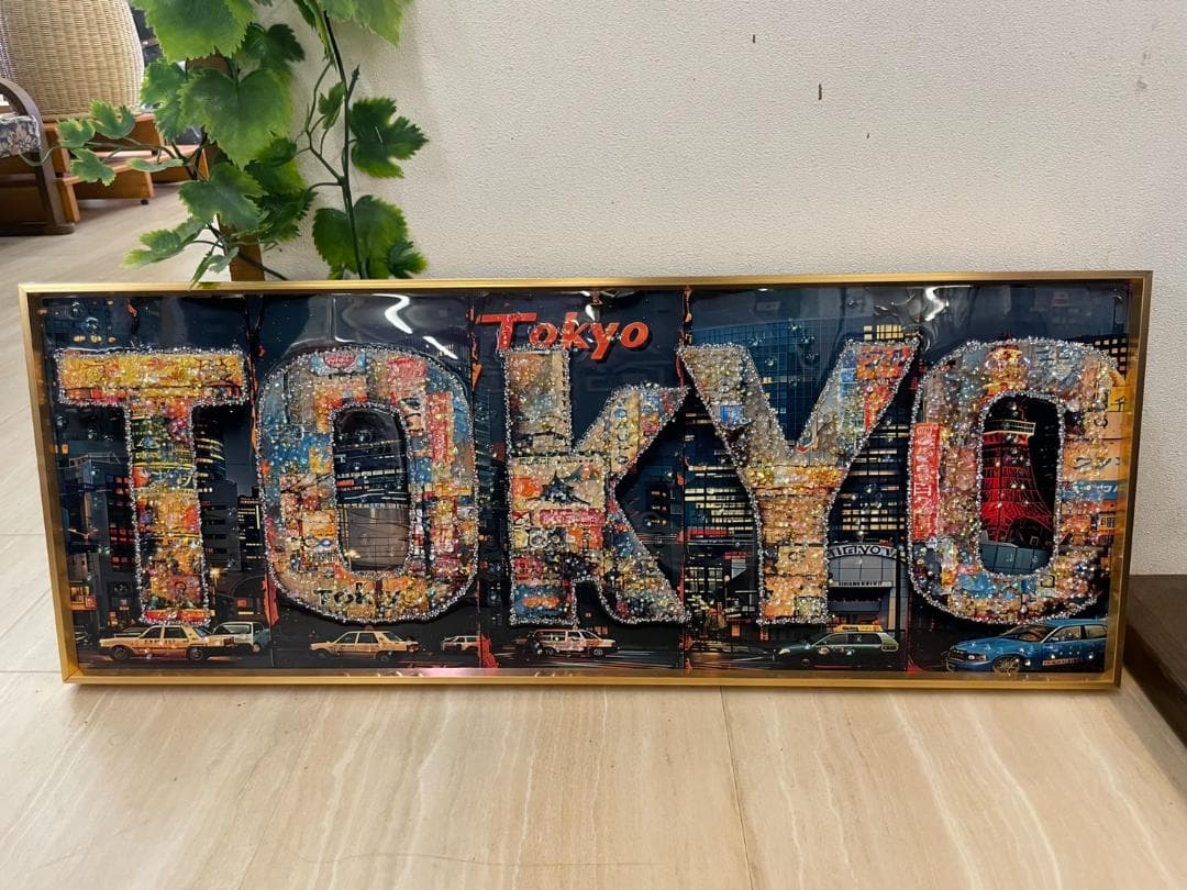 水晶絵　TOKYO　東京　日本　JAPAN　アート　アートパネル　絵画　額　看板