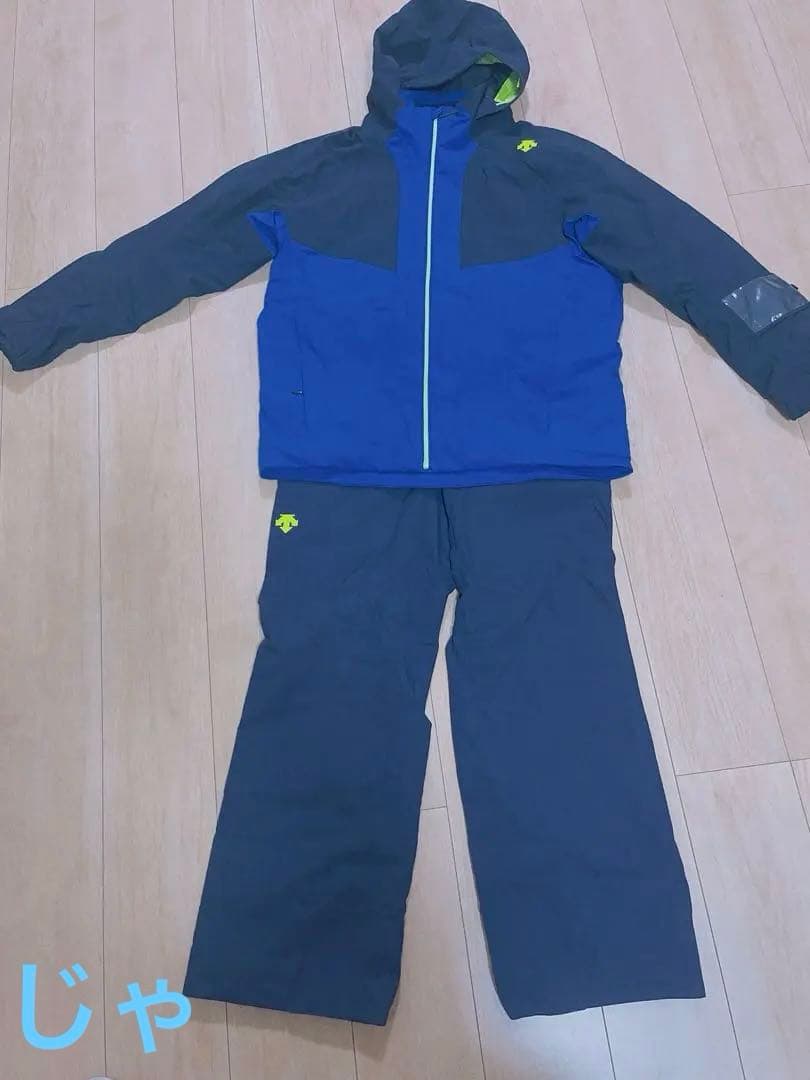 Descente 青 スキーウェア上下セット
